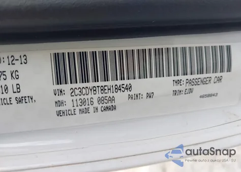 2014 Dodge Challenger R/T Classic из США, поврежденный, VIN 2C3CDYBT8EH184540